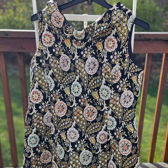 Vintage 1960s Sleeveless Brocade Party Dress (14 in sizing today) - Picture 1 of 7